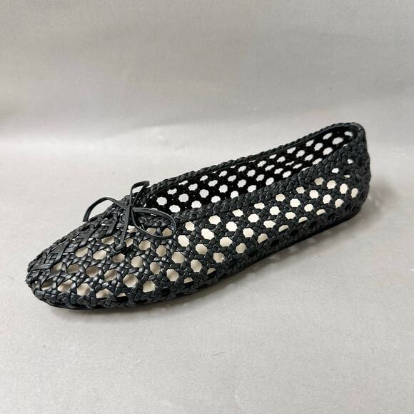 Le Monde‎ Beryl Regency bow-embellished woven leather ballet flats Euro 40 US 10